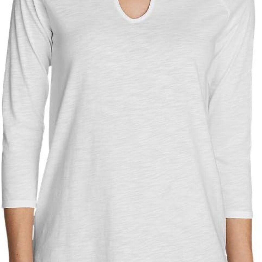 Eddie Bauer Women's Gate Check 34-Sleeve Cross-Front Tunic
